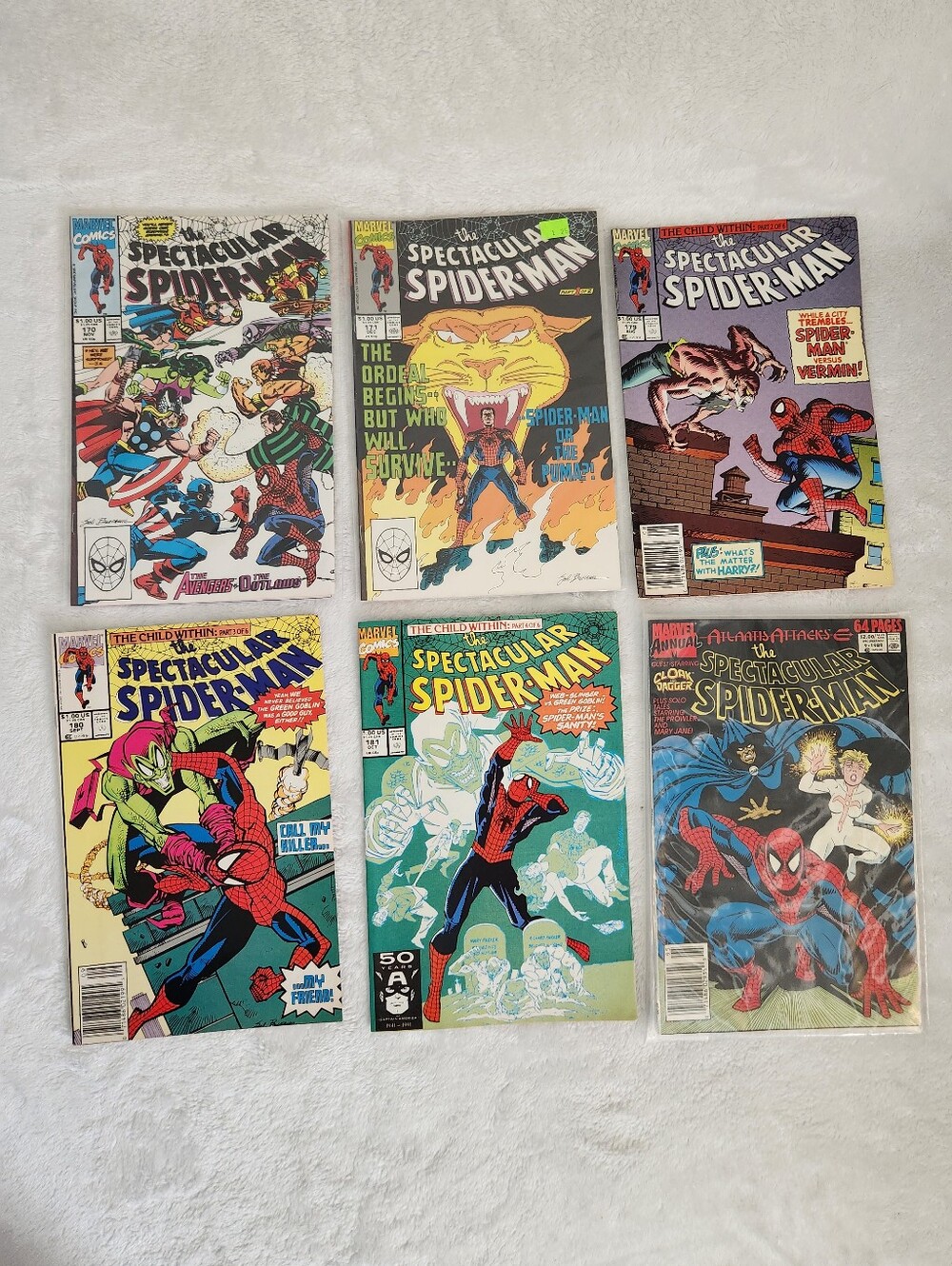 Spectacular Spider-Man #170-171 #179-181 Annual 9 Marvel Comic Lot